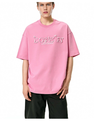 Letter Beaded T-shirt