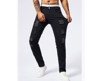 Distressed Denim with Elegant Appeal